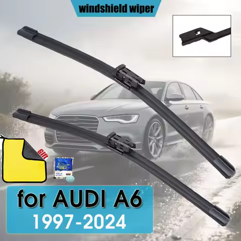 For AUDI S6 RS6 A6 C5 C6 4F C7 C8 4K 5G 1997-2024 Car Wiper Front Wiper Blade Fit U Hook&Top Lock Ar