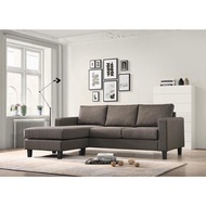 【READY STOCK】WIL FURNITURE ENT: LEENA L-SHAPE / FABRIC SOFA 3 SEATER SET KAIN (6 KAKI)