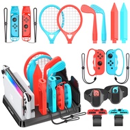 Switch Sports Accessories Bundle with Organizer Station Compatible with Nintendo Switch/ OLED Console &amp; Joy-con, Storage and Organizer for Switch Sports Games, Family Sports Games Pack Accessories Kit