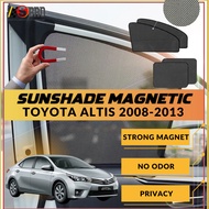 Toyota Altis 2008-2013 Magnetic Sunshade Car Anti-Glare Day Sunshade Strong Magnet 4PCS
