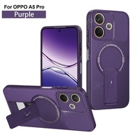Carbon Fiber Stand Holder Magnetic Phone Case for Oppo A5Pro A5 Pro A5Pro A5i Pro 2025 Casing For Op