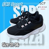 SCPPLaza รองเท้ากีฬาเด็ก รองเท้าผ้าใบเด็ก SCS sport kids SK122 สีดำ เบา นุ่ม กระชับเท้า สวมใส่สบาย