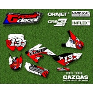 Decal Sticker Mini Trail Gazgas Raptor 100cc 110cc Mini Trail CRF 50cc Mini trail RFZ 70cc Full body