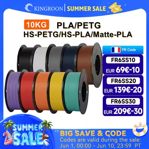 KINGROON 10KG(22LBS) PLA PETG HS-PLA HS-PETG Filament 1.75mm High Speed 3D Printer Material Matte PL