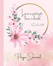 Bible Verse Payer Journal: 1 Corinthians 13:4 Christian Writing Book | 110 Ruled Lined Black and Whi