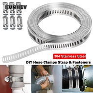 KUNHEV Hose Clamp Strap, Large Adjustable Hose Clamps,  304 Stainless Steel Pipe Ducting Hose Clamp 