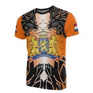 Fashion Trend 3D Netherlands National Flag Print T Shirt For Men Summer National Emblem T-Shirts  O-