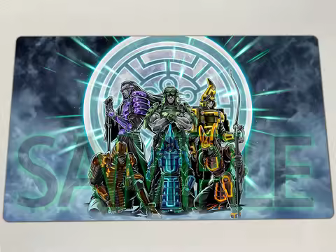 YuGiOh Playmat Six Samurai United TCG CCG Mat The Six Samurai - Nisashi Kamon Yaichi Board Game Trad