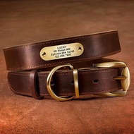 【hot】！►  Personalized Dog Collar And Leash Set Real Leather Pet Collars Dogs Walking Lead for Small 