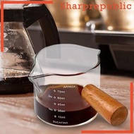 [Sharprepublic] Espresso Measuring Glass Jug Cup Clear Glass Pitcher Two Measurement Units Espresso Accessories for Daily Use 100ml