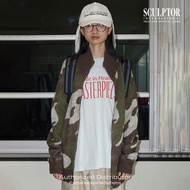 SCULPTOR Camouflage Mohair Zip-Up Sweater