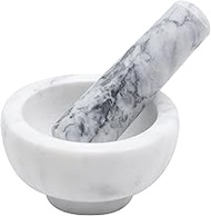 Geesatis 1 Pcs Marble Mortar and Pestle, Heavy Duty Granite Bowl Grinder Stone Handmade for Crushing Garlic, Spices and Herbs