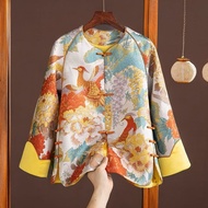 Celebrity Classy Top Embroidered National Trendy Jacket Women Spring Autumn Chinese Retro Buckle Thi