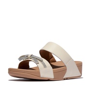 FitFlop LULU Glitz-Bow Leather Slides - Paris Beige (E1H-A99)