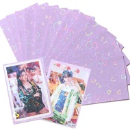 50 keping Sarung Kad Holografik Kpop Berkilau Laser - Ungu, 61x91mm, Sesuai Untuk Kad Besbol & Kad D