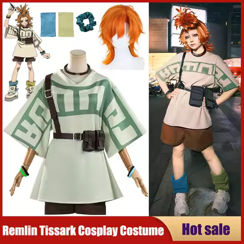 Game Gachiakuta Cosplay Costume Remlin Tysark Tops Short Pant and Props Wig Full Set Convention Comi