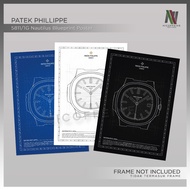 [Poster Only] Patek Philippe 5811 Nautilus Luxury Minimal Watch Blueprint Art Large Poster Print / W
