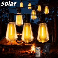 Powjen Solar String Light ST38 LED Bulb and E12 Socket Outdoor Waterproof Garden Decoration Light So