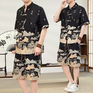 Gaya Cina baru gaya nasional baju musim panas baju jenis pendek baju lelaki retro tampan lapang gaya