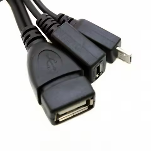 2 In 1 OTG Micro USB Host Power Y Splitter USB Adapter To Micro 5 Pin Male Female Cable For Fire Tv 