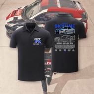 Skyline GTR R34 V.3 เสื้อโปโลคอกลม ผ้าฝ้าย-quality มีให้เลือกตั้งแต่ไซส์ M ถึง 3XL