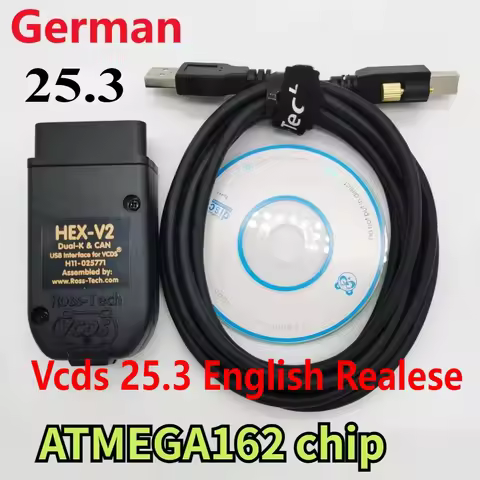 2025 VCDSCAN HEX V2 Interface WeSheu VCDS VAG COM 25.3 FOR VW For AUDI Skoda Seat Vcds 24.7.1 Multi-