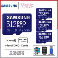 Samsung SD Card การ์ดหน่วยความจำการ์ดหน่วยความจำ Flash Memory Card Micro TF Card Memory Card 4GB 8GB 16GB 32GB 64GB SD Card 128GB 256GB 512GB 1TB High-Speed Blue PRO a2 V30 Memory Card