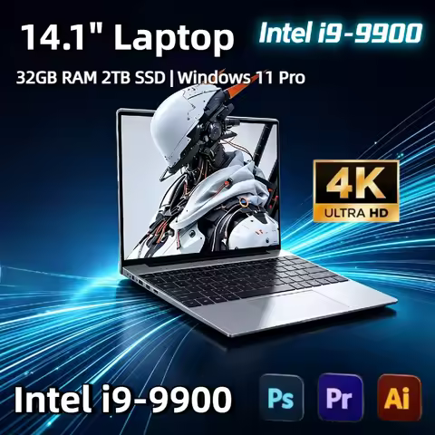2026 NEW 14.1 Inch Ultra Slim Laptop Intel Core i9 9900 32GB RAM 2TB SSD Windows 11 Gaming Gamer Off