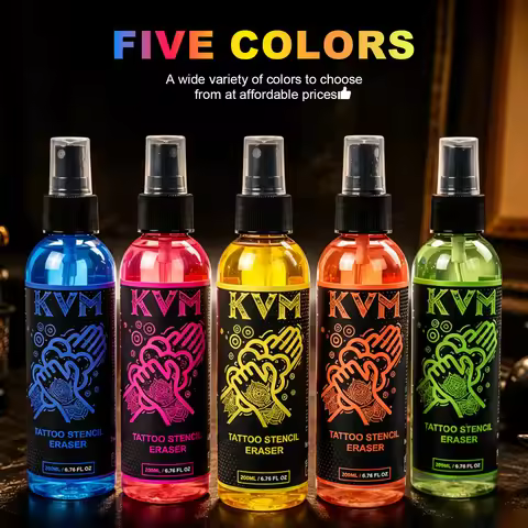 KVM Tattoo Stencil Eraser Spray 200ml Fast Clean Transfer Pattern Remover Liquid 5 Colors Optional F