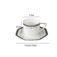 2023 Nordic Style Bone China Coffee Cup Saucer Set 150Ml English