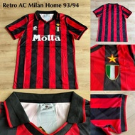 เสื้อบอลย้อนยุค AC MILAN HOME RETRO MOTTA 1993/1994 GRADE ORI - นําเข้า