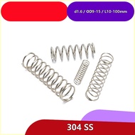 SUS304 Compression Springs d1.6mm*OD9-15mm*L10-100mm Anti-Rust Industrial Spring 【2.LMF】