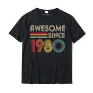 Awesome Since 1980 41th Birthday 40 Years Old T-Shirt Camisas Brand New Personalized Tops Tees Cotto