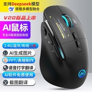 AI Smart Three-Mode Office Mouse Form PPT Copy Creation AI Painting Multifunctional Smart Mouse Blac
