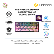 LEOBOG HI75 Wired Gasket Keyboard Gradient Pink Ice Wulong Switch (75%, 81 keys, Multifunctional Kno