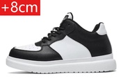 New Height Increasing Shoes for Men 10cm Invisible Elevator Sneakers White Leathe Sport Zapatillas D