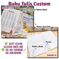 +BONUS | Custom School Children's Notebook with Glossy Lamination, Waterproof, 40 Sheets