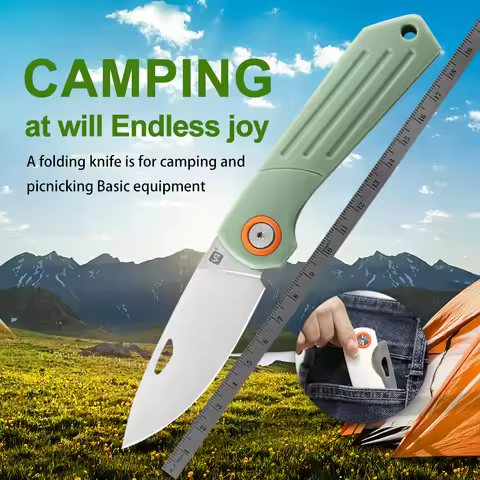 YingQu AP31 Folding Knife 3Cr13 Stainless Steel PP Handle Outdoor Camping Pocketknives Fruit Cutting