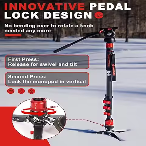 IFOOTAGE Cobra 3 C180F-P+MP3O Panoramic spherical head , 71" Monopod , Carbon Fiber Travel Monopod w