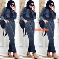 ARN - JULIZAR WOMEN'S JACKET JEANS SET ONE SET JACKET CROP OUTFIT CASUAL WOMEN ORIGINAL JEANS DENIM 