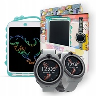 Bemi Linko Smartwatch &amp; Doodle Tablet Gift Set for Kids: 4G LTE GPS Smartwatch with Health Monitoring, and 10-inch Creative Drawing Tablet, Gray/Green