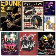 D-Daft P-Punk Rock Band Classic Painting Calligraphy Canvas HD Poster Wall Art interior Hallway Home