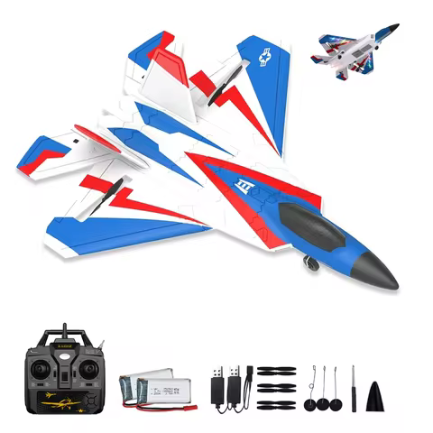F22 4 Channel Remote Control plane with Lights, 2.4G Fighter RC Plane with 3 Flight Modes for Beginn