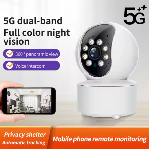 390Eyes 5G 5MP WiFi Security Camera Indoor PTZ Camera Motion Detection Auto Tracking Color Night Vis