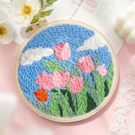 Embroidery by Poking Russian Stamp Embroidery Handmade diy Material Package Event Stamp Painting Tul