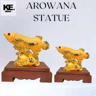 Golden Arowana Fish Statue For HomeDecor , health, peace, prosperity and wealth/Gift