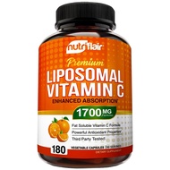 美國NutriFlair 脂質體維他命C 1,700毫克/每食用份量 180粒素食膠囊