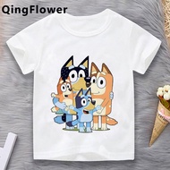Bluey enfant children t-shirt summer costume graphic aesthetic roupa crianca tee big bother