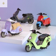 WAY Motorcycle Model, Cartoon Motobike Mini Motorcycle, Home Decor Electric Scooter Cute Metal Alloy