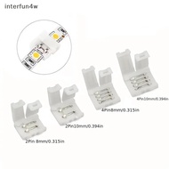 interfun4w 10Pcs LED Strip Connector 8MM 10MM 2Pin 3Pin 4Pin 3528 5050 RGB Single Color Solderless P